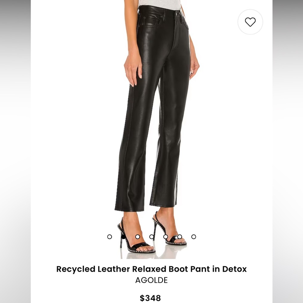 NWT AGOLDE Recycled Leather Mid Rise Relaxed fit Boot Cut Bootcut Pants Trousers - Picture 2 of 16